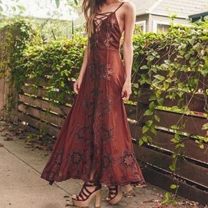 FINAL SALE! Cleobella Brown Lace Maxi Dress S NWT